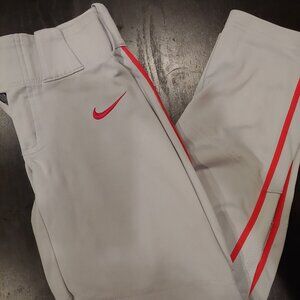 Nike Team Engineered gray/red baseball pant closed hem size small